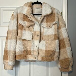 Sherpa cropped jacket